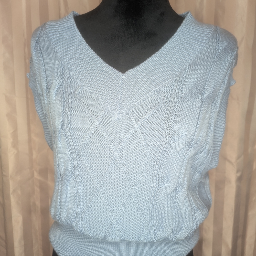Light Blue V-Neck Women's Sweater